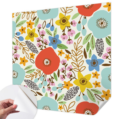 Papel mural texturado decorativo con estampado floral