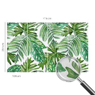 Fotomural decorativo para cabecero de cama con motivo de hojas exóticas