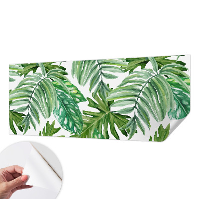 Fotomural decorativo para cabecero de cama con motivo de hojas exóticas