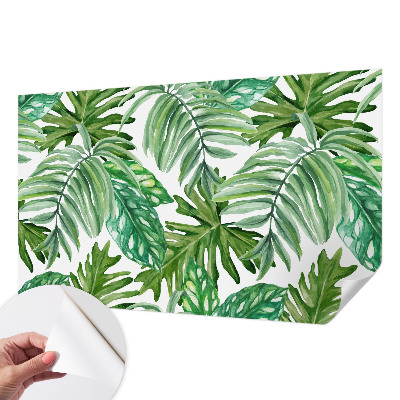 Fotomural decorativo para cabecero de cama con motivo de hojas exóticas