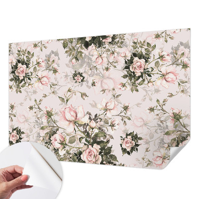 Papel mural con patrón decorativo estampado floral