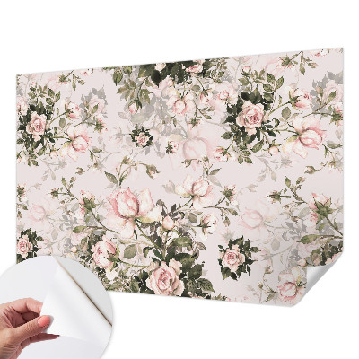 Papel mural con patrón decorativo estampado floral