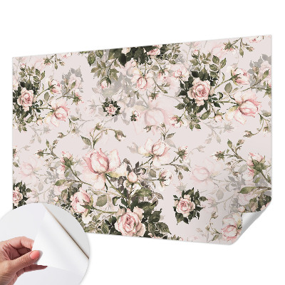 Papel mural con patrón decorativo con estampado floral