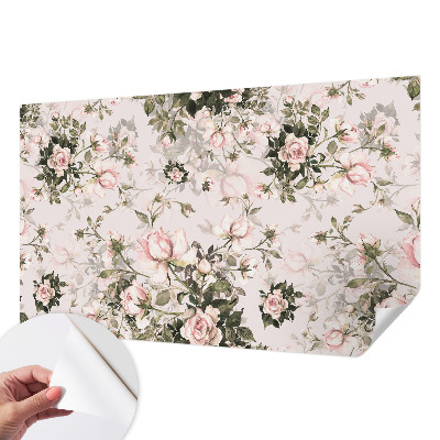 Papel mural con patrón decorativo con estampado floral