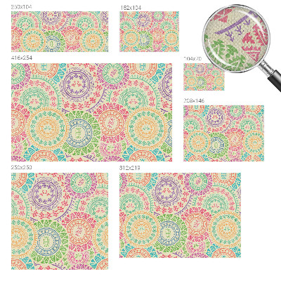 Papel mural texturado decorativo con motivos de mandalas coloridos