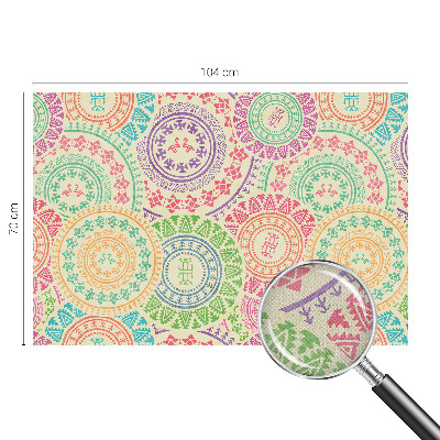 Papel mural texturado decorativo con motivos de mandalas coloridos