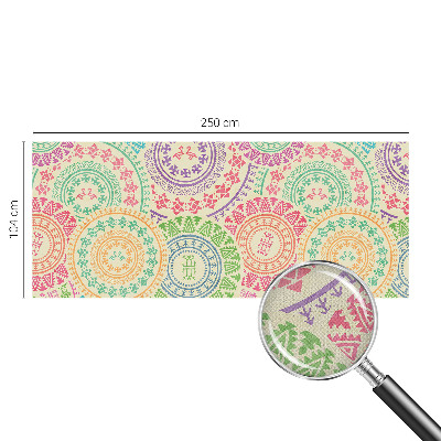Papel mural texturado decorativo con motivos de mandalas coloridos