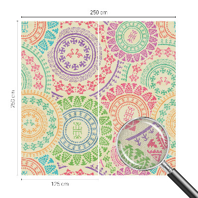Papel mural texturado decorativo con motivos de mandalas coloridos
