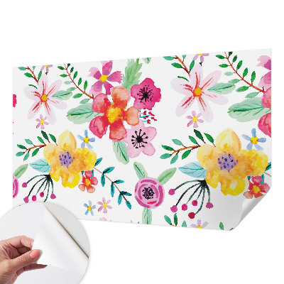 Papel mural con patrón decorativo con motivo floral que aporta frescura