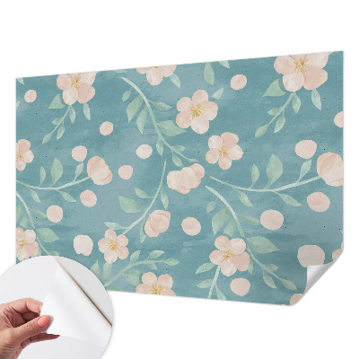 Mural de pared con estampado hermoso con motivo floral elegante