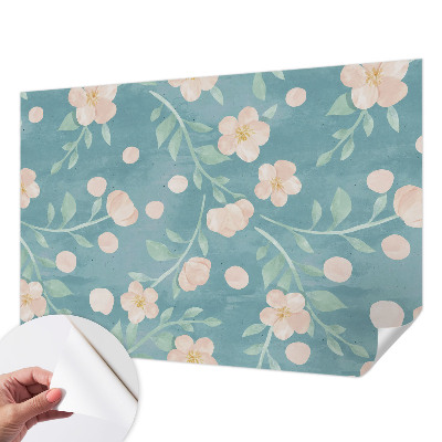Mural de pared con estampado hermoso con motivo floral elegante