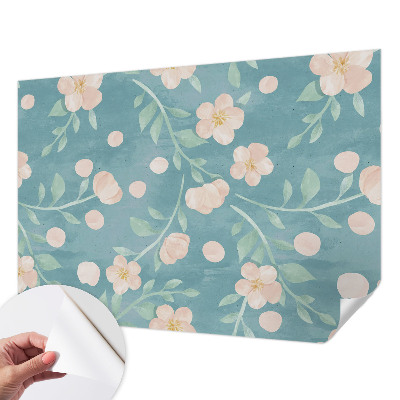 Mural de pared con estampado hermoso con motivo floral elegante