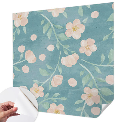 Mural de pared con estampado hermoso con motivo floral elegante