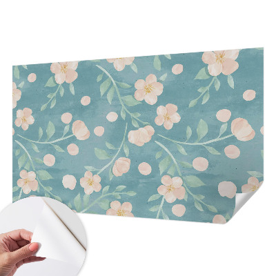 Mural de pared con estampado hermoso con motivo floral elegante