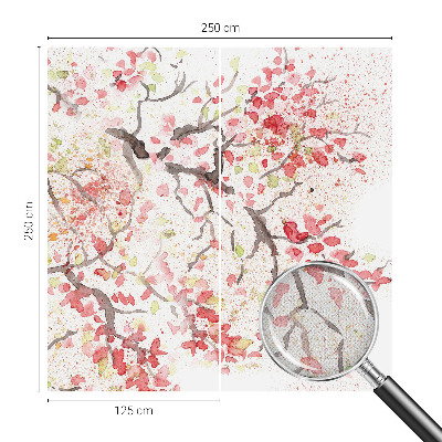 Papel mural con patrón decorativo con ramas floridas