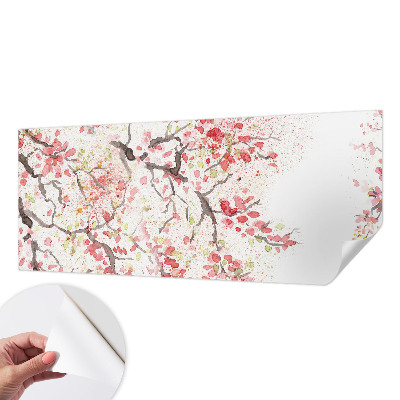 Papel mural con patrón decorativo con ramas floridas