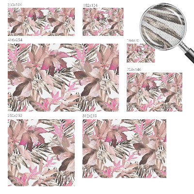 Papel mural texturado decorativo con motivo de flores exóticas