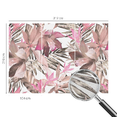 Papel mural texturado decorativo con motivo de flores exóticas