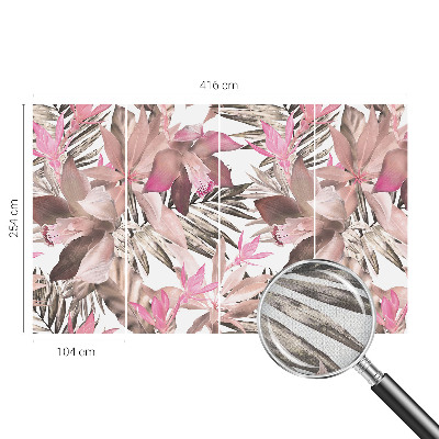 Papel mural texturado decorativo con motivo de flores exóticas