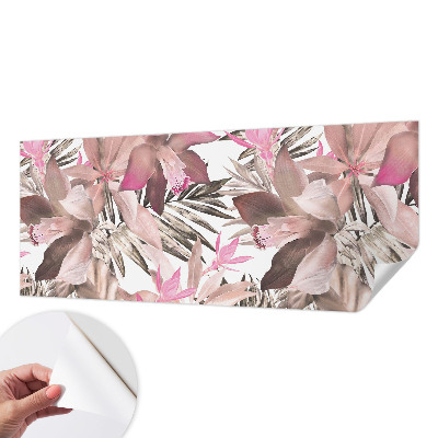 Papel mural texturado decorativo con motivo de flores exóticas