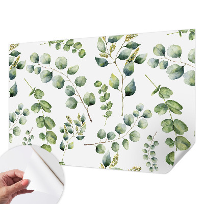 Mural de pared con estampado hermoso con hojas verdes