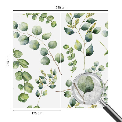 Mural de pared con estampado hermoso hojas verdes