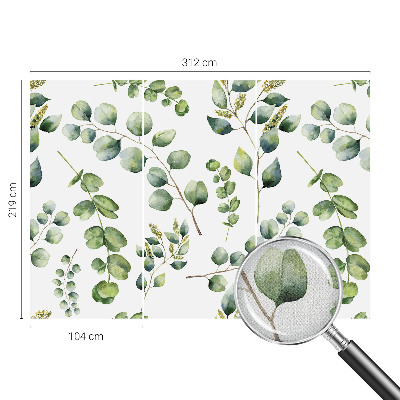 Mural de pared con estampado hermoso con hojas verdes