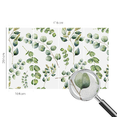 Mural de pared con estampado hermoso con hojas verdes