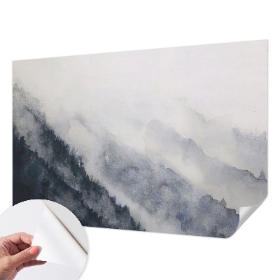 Papel mural con patrón decorativo con diseño Niebla de montaña