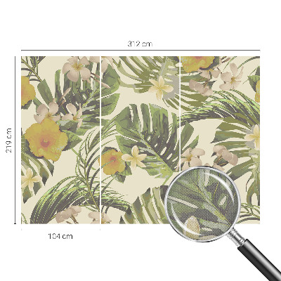 Mural de pared con estampado hermoso con motivo de flora exótica