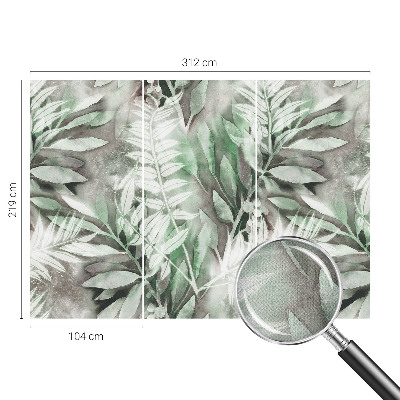 Papel mural con patrón decorativo hojas de acuarela