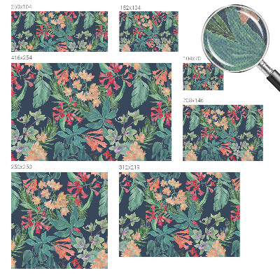 Papel mural texturado decorativo Flores tropicales