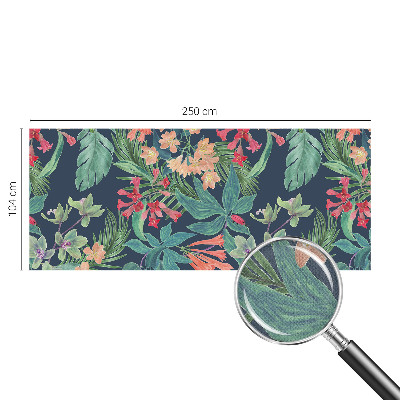 Papel mural texturado decorativo con motivo de flores tropicales