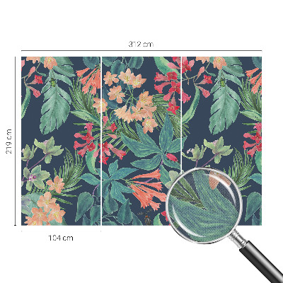 Papel mural texturado decorativo Flores tropicales