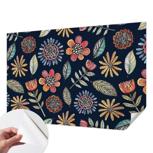 Papel mural texturado decorativo Mosaico floral