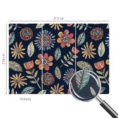 Papel mural texturado decorativo con diseño de mosaico floral