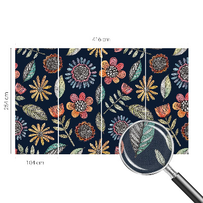 Papel mural texturado decorativo Mosaico floral