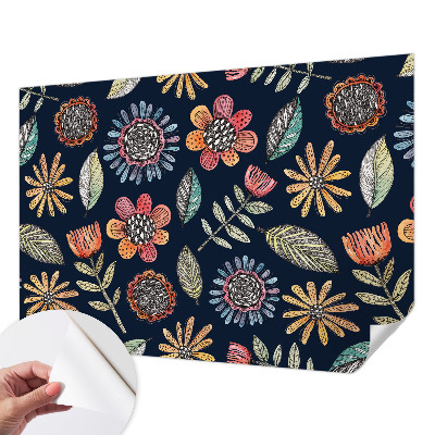 Papel mural texturado decorativo Mosaico floral