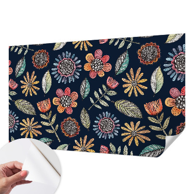 Papel mural texturado decorativo Mosaico floral