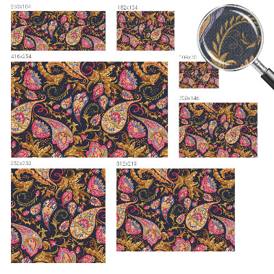 Papel mural texturado decorativo Paisley colorido