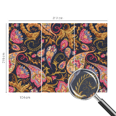Papel mural texturado decorativo con estampado paisley colorido