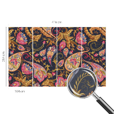 Papel mural texturado decorativo Paisley colorido