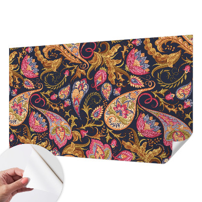 Papel mural texturado decorativo con estampado paisley colorido