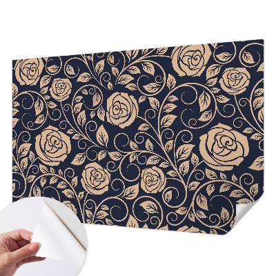 Papel mural con patrón decorativo con diseño de flores románticas