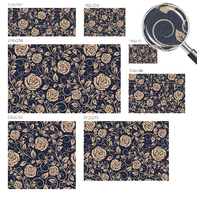 Papel mural con patrón decorativo Flores románticas