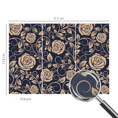 Papel mural con patrón decorativo con diseño de flores románticas