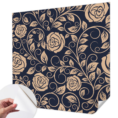 Papel mural con patrón decorativo con diseño de flores románticas