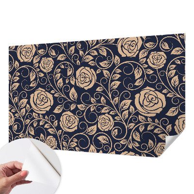 Papel mural con patrón decorativo con diseño de flores románticas
