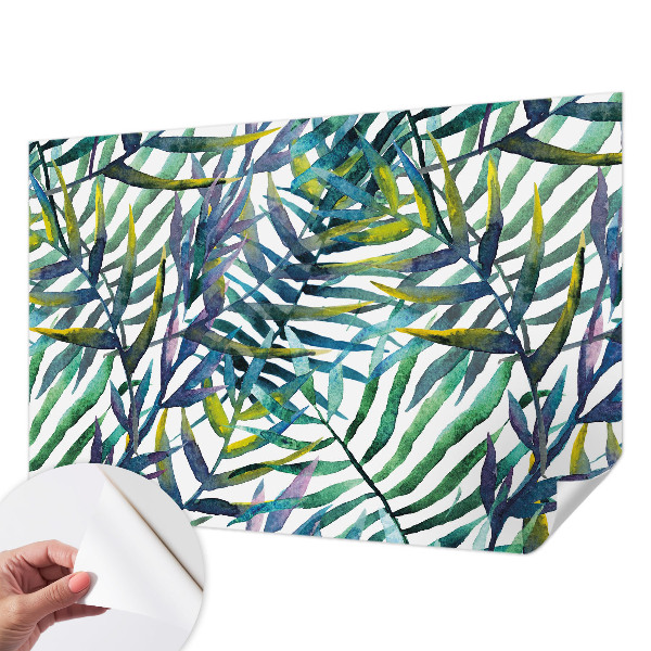 Fotomural decorativo para cabecero de cama con diseño de vegetación exótica
