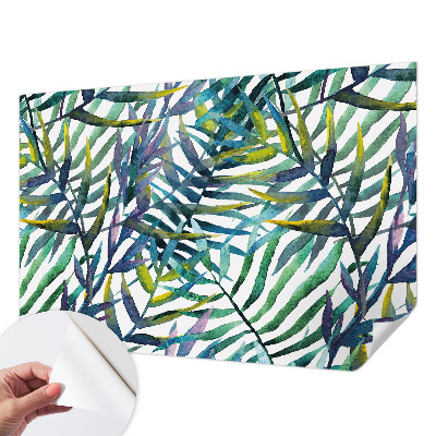 Fotomural decorativo para cabecero de cama con diseño de vegetación exótica